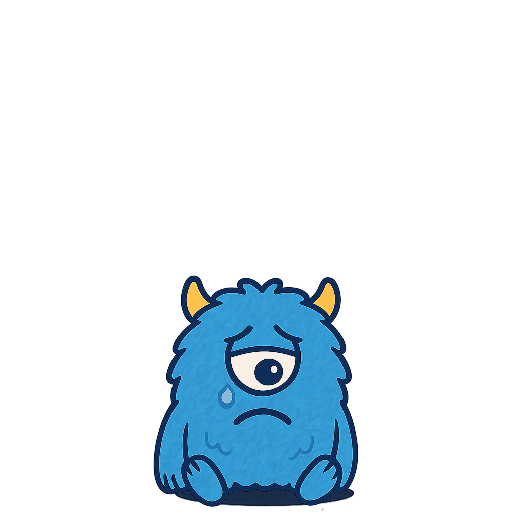 A friendly monster with no balloons left